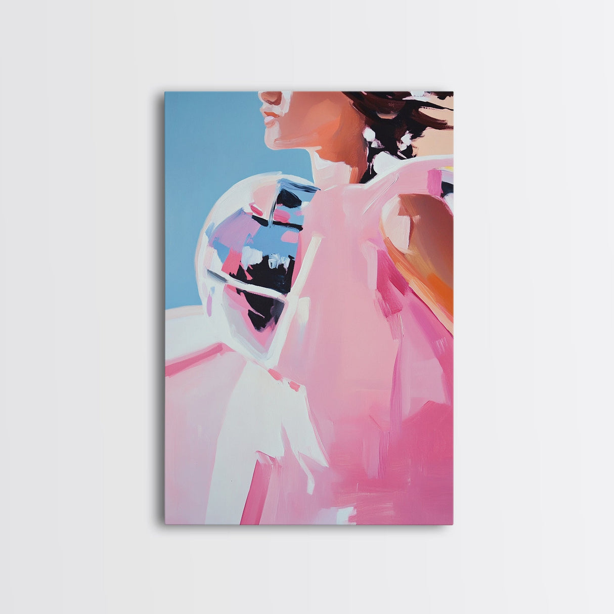 Mirror Ball, Feminine Glam Art, Abstract Reflection, Soft Pastel Aesthetic, Modern Minimalist Decor, Living Room Wall Art, Canvas Print
