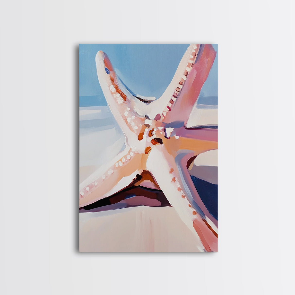 Starfish, Beach Decor, Coastal Wall Art, Nautical Print, Boho Art, Pastel Aesthetic, Ocean Lover Gift, Canvas Print, Living Room Art