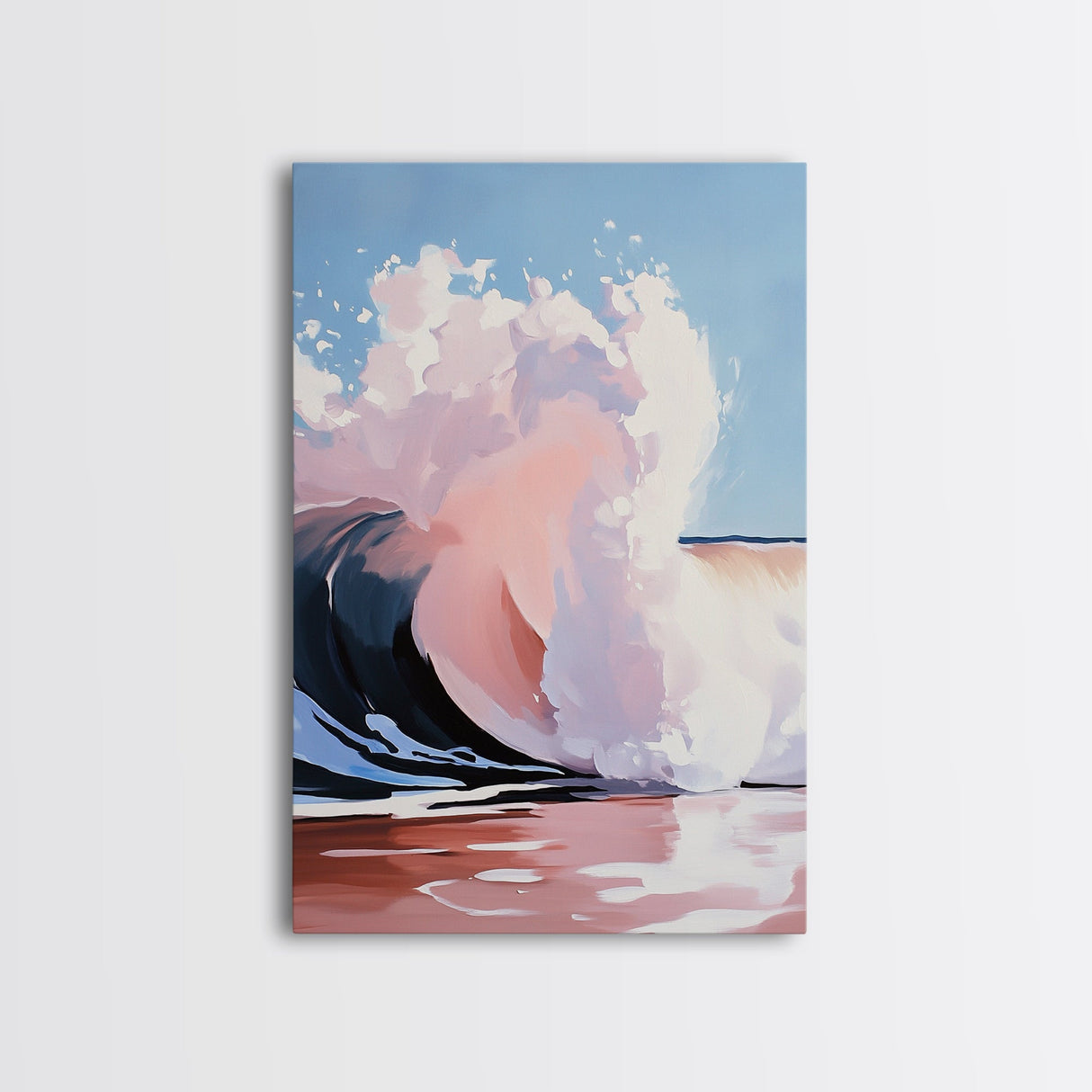 Ocean Wave, Coastal Wall Art, Nautical Print, Surfer Aesthetic, Beach House Decor, Canvas Print, Living Room Art, Pastel Seascape
