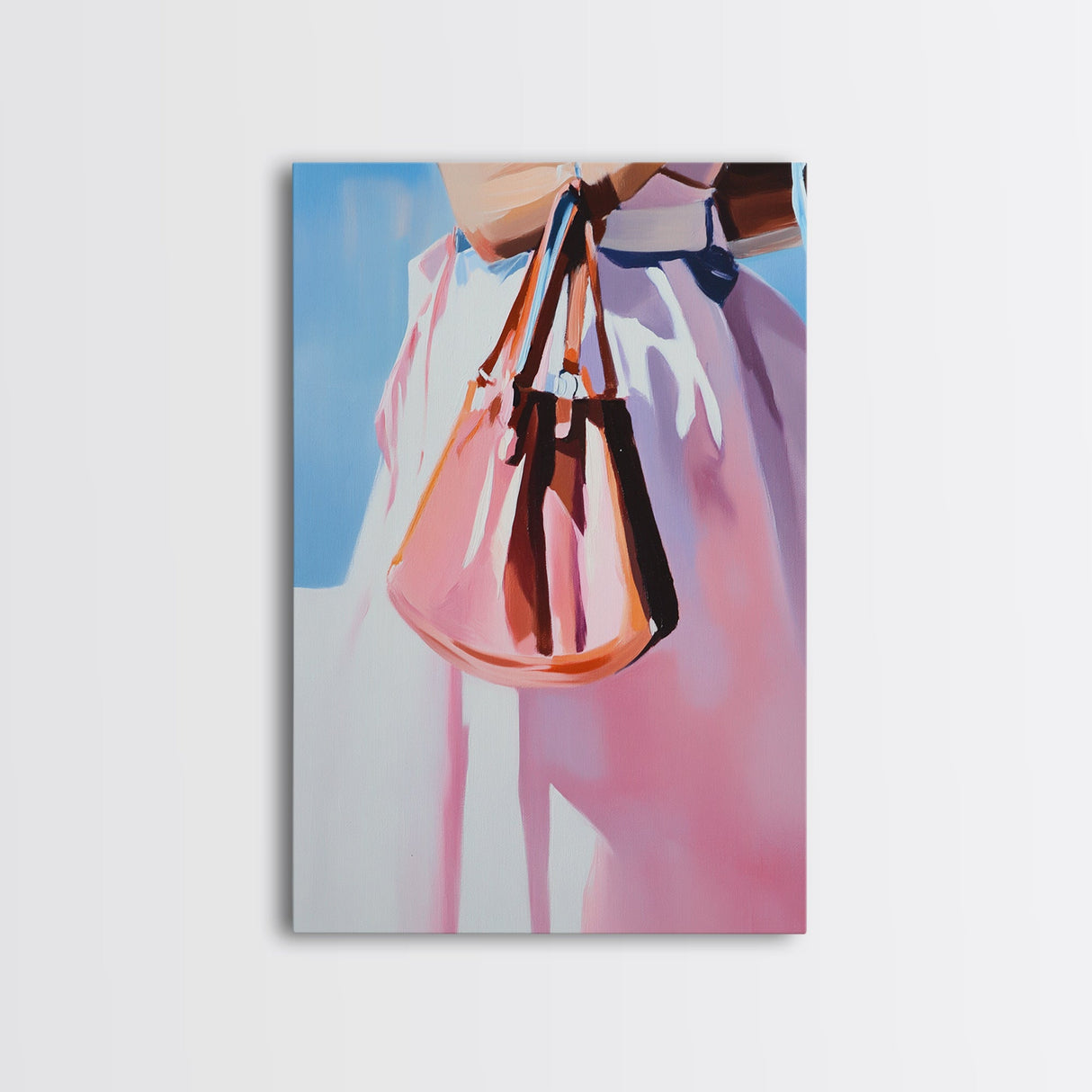 Fashion Purse, Chic Modern Decor, Feminine Aesthetic, Trendy Wall Art, Fashion Illustration, Canvas Print, Framed Canvas Print