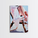 Relaxing Moment, Summer Vibes, Elegant Legs, Canvas Print, Feminine Art, Minimalist Aesthetic, Bedroom Wall Art, Chic Modern Decor