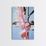 Botanical, Pink Flowers, Summer Nature Art, Canvas Print, Floral Painting, Minimalist Wall Decor, Feminine Home Art, Bedroom Wall Art