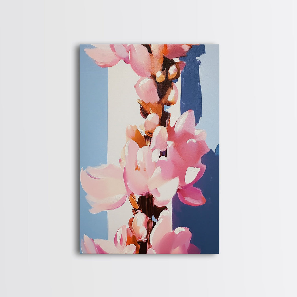 Sunlit Blossoms, Soft Pastel, Romantic Floral Art, Feminine Wall Decor, Modern Botanical Painting, Bedroom Wall Art, Canvas Print