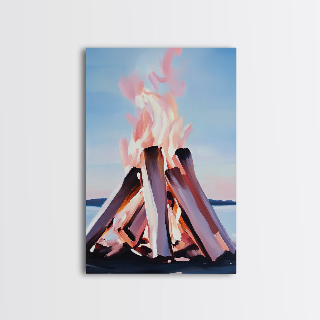 Firelight, Outdoor Glow, Evening Warmth, Canvas Print, Rustic Cabin Art, Cozy Ambiance, Living Room Decor, Autumn Vibes, Bonfire Scene