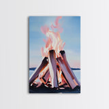 Firelight, Outdoor Glow, Evening Warmth, Canvas Print, Rustic Cabin Art, Cozy Ambiance, Living Room Decor, Autumn Vibes, Bonfire Scene