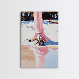 Snow Reflection, Winter Scene, Tranquil Landscape, Framed Canvas Print, Nature Wall Art, Cozy Home Aesthetic, Warm Neutrals