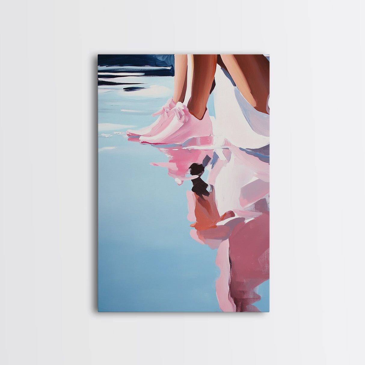 Pink Reflection, Modern Wall Art, Minimalist Decor, Aesthetic Print, Abstract Painting, Framed Canvas Print, Boho Bedroom Art, Gift