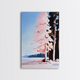 Pink Reflection, Modern Wall Art, Minimalist Decor, Aesthetic Print, Abstract Painting, Framed Canvas Print, Boho Bedroom Art, Gift