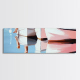 Boats, Reflection, Soft Pastel Aesthetic, Canvas Print, Nautical Wall Art, Minimalist Home Decor, Living Room Accent, Calm Coastal Scene
