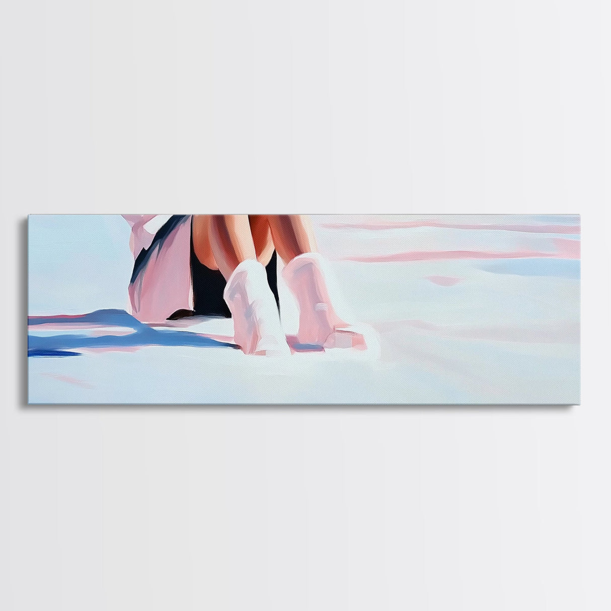 Cozy Winter, Snowy Landscape, Feminine Winter Decor, Soft Pastel Art, Scandinavian Minimalist, Bedroom Aesthetic, Canvas Print