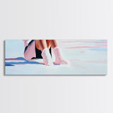 Cozy Winter, Snowy Landscape, Feminine Winter Decor, Soft Pastel Art, Scandinavian Minimalist, Bedroom Aesthetic, Canvas Print