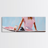 Relaxing Kayak, Pastel Colors, Coastal Wall Decor, Living Room Art, Boho Beach Vibes, Modern Seascape, Canvas Print, Serene Waterscape