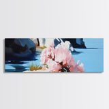 Blossoming Coast, Floral Wall Art, Living Room Decor, Canvas Print, Nature-Inspired Artwork, Coastal Aesthetic, Spring Botanical Art