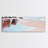 Hand Reflection, Abstract Art, Soft Blues, Pink Hues, Framed Canvas Print, Contemporary Wall Art, Bedroom Decor, Zen Aesthetic