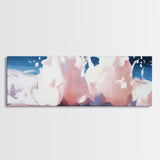 Soft Waves, Pastel Ocean, Fluid Movement, Coastal Tranquility, Framed Canvas Print, Large Wall Art, Beach House Decor, Blue Tones
