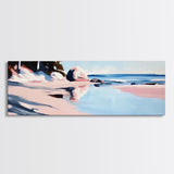 Coastal Serenity, Beach Reflection, Nautical Art, Framed Canvas Print, Ocean Inspired Wall Decor, Relaxing Seaside Aesthetic