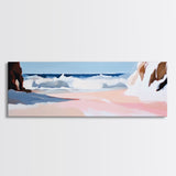 Ocean Waves, Coastal Escape, Tranquil Beach Scene, Framed Canvas Print, Serene Wall Art, Nautical Living Room Decor, Modern Seascape