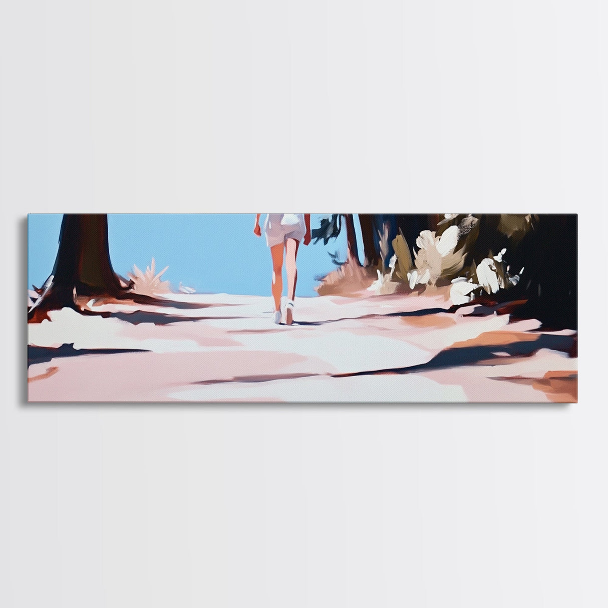 Forest Walk, Serene Nature, Outdoor Adventure, Framed Canvas Print, Minimalist Wall Art, Tranquil Landscape, Cozy Home Aesthetic