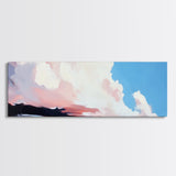 Sunset Clouds, Pastel Sky, Dreamy Ocean, Canvas Print, Modern Seascape, Relaxing Coastal Wall Art, Minimalist Beach House Decor