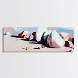 Beach Rocks, Ocean, Shore, Canvas Print, Coastal Art, Relaxing Summer Decor, Minimalist Artwork, Bedroom or Bathroom Wall Art