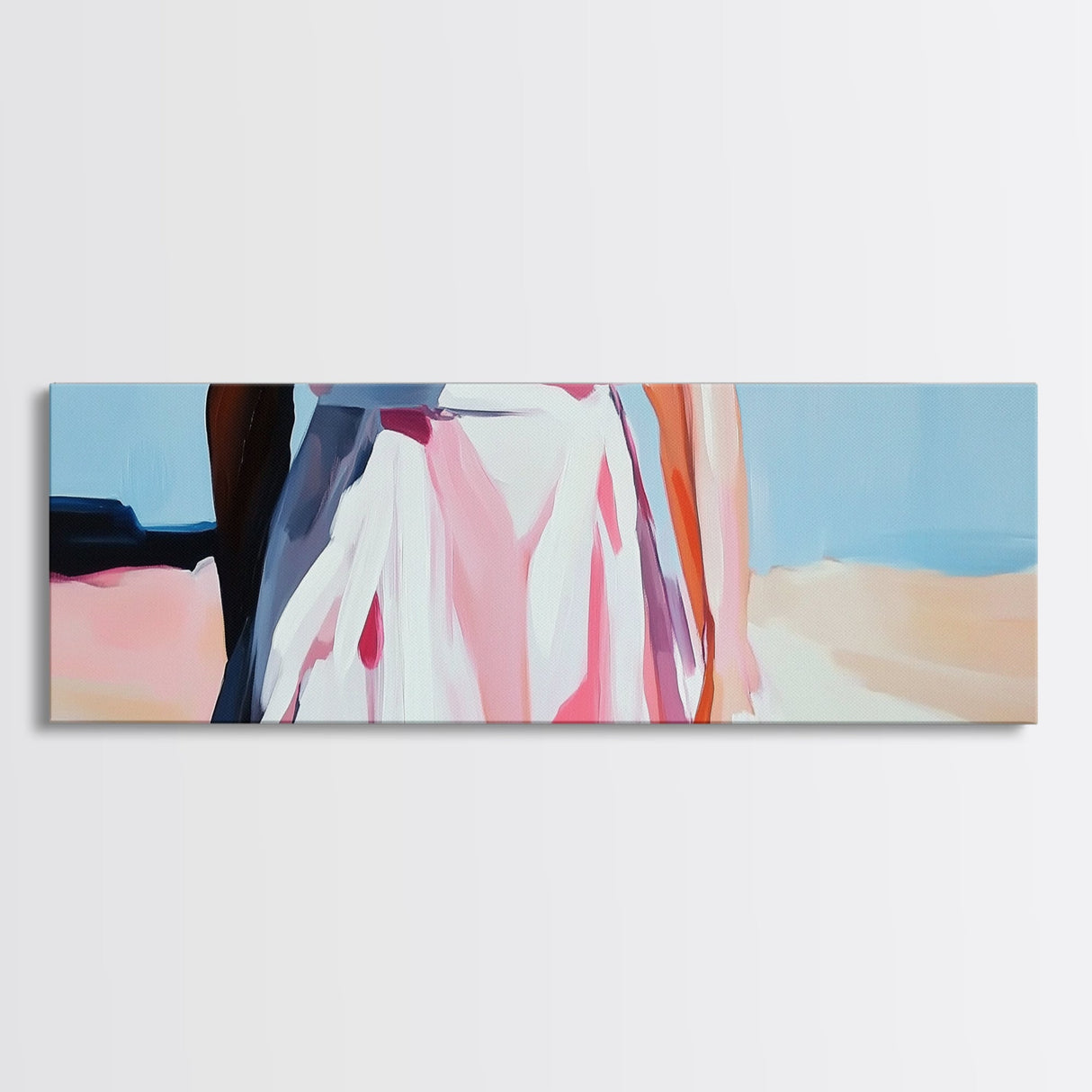 Elegant Woman Art, Feminine Abstract, Fashion Wall Decor, Modern Framed Canvas Print, Pastel Painting, Bedroom or Dressing Room Art