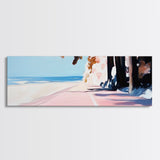 Coastal Walkway, Beach Scene, Ocean Art, Framed Canvas Print, Seaside Home Decor, Nautical Wall Art, Coastal Living, Summer Aesthetic