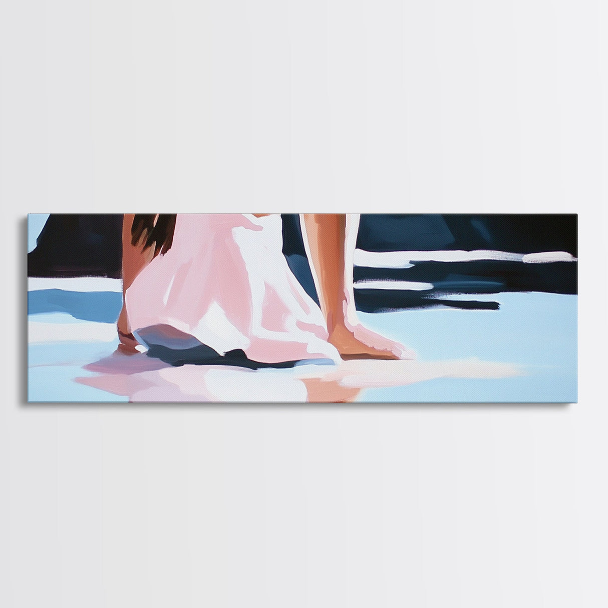 Reflections, Beach Walk, Minimalist Art, Framed Canvas Print, Modern Wall Art, Relaxing Decor, Contemporary Home, Living Room Artwork
