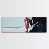 Sunset Beach, Peaceful Retreat, Ocean Serenity, Coastal Canvas Print, Living Room Wall Art, Soft Pastel Decor, Minimalist Wall Art
