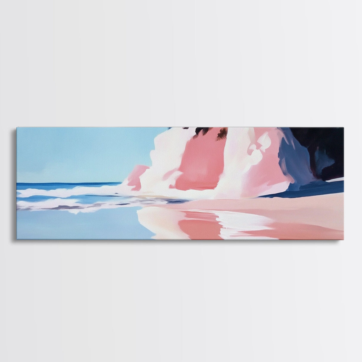 Clifftop Beach, Coastal Escape, Summer Art, Canvas Print, Ocean View Wall Art, Living Room Art, Beach Decor, Beach House Art