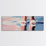 Ocean Steps, Abstract Beach Art, Minimalist Seaside, Framed Canvas Print, Water Reflection Wall Art, Coastal Living Decor, Boho Beach