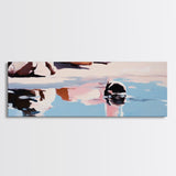 Rock Pool Reflection, Abstract Beach Art, Coastal Serenity, Soft Pastel Decor, Modern Minimalist Aesthetic, Canvas Print, Ocean Vibes