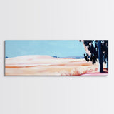 Rolling Fields, Pastel Landscape, Countryside Painting, Nature Decor, Modern Farmhouse Art, Living Room Wall Art, Framed Canvas Print