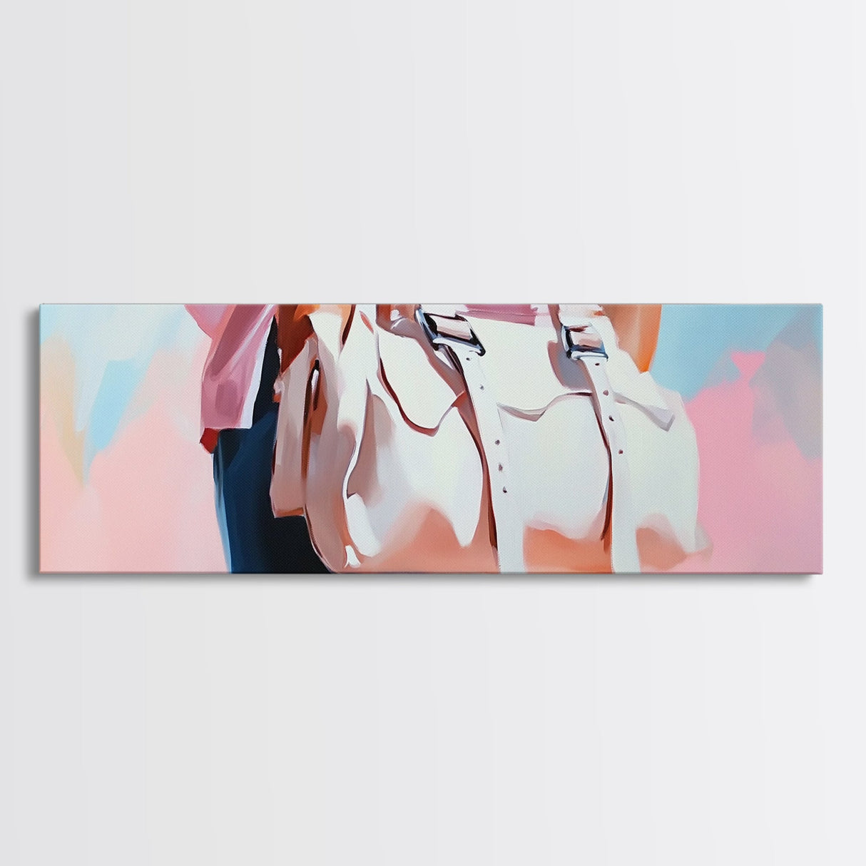 Pink Handbag, Fashion Wall Art, Feminine Aesthetic, Chic Decor, Framed Canvas Print, Modern Bedroom Art, Minimalist Artwork