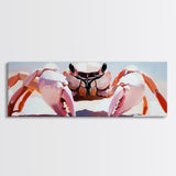 Crab Art, Beach Wall Art, Coastal Decor, Nautical Painting, Ocean Animal Print, Pastel Tones, Living Room Art, Canvas Print