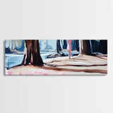 Forest Walk, Woman in Woods, Tranquil Landscape, Nature Escape, Romantic Art, Framed Canvas Print, Living Room Wall Art, Woodland Scene