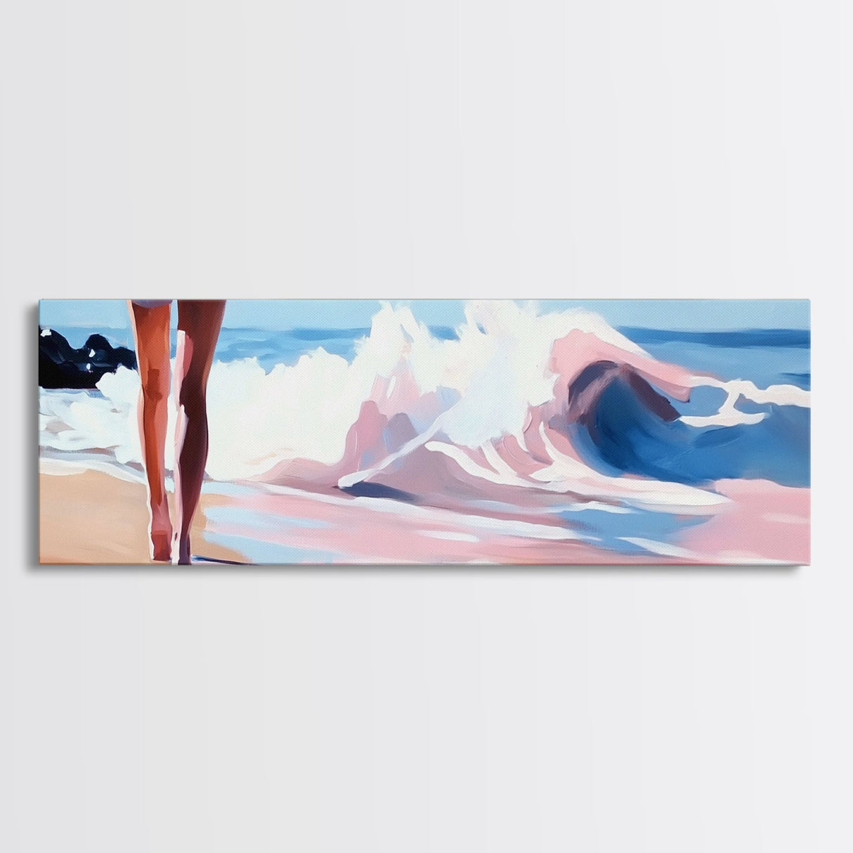 Ocean Waves, Serene Beach, Coastal Decor, Framed Canvas Print, Seascape Wall Art, Minimalist Art, Living Room Wall Art, Summer Aesthetic
