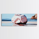 Beach Rock, Coastal Scene, Serene Landscape, Framed Canvas Print, Minimalist Wall Art, Modern Decor, Ocean Wall Art, Office Art