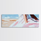 Desert Dress, Sunset Art, Pastel Landscape, Framed Canvas Print, Soft Aesthetic, Minimalist Wall Art, Elegant Home Decor, Bedroom Art