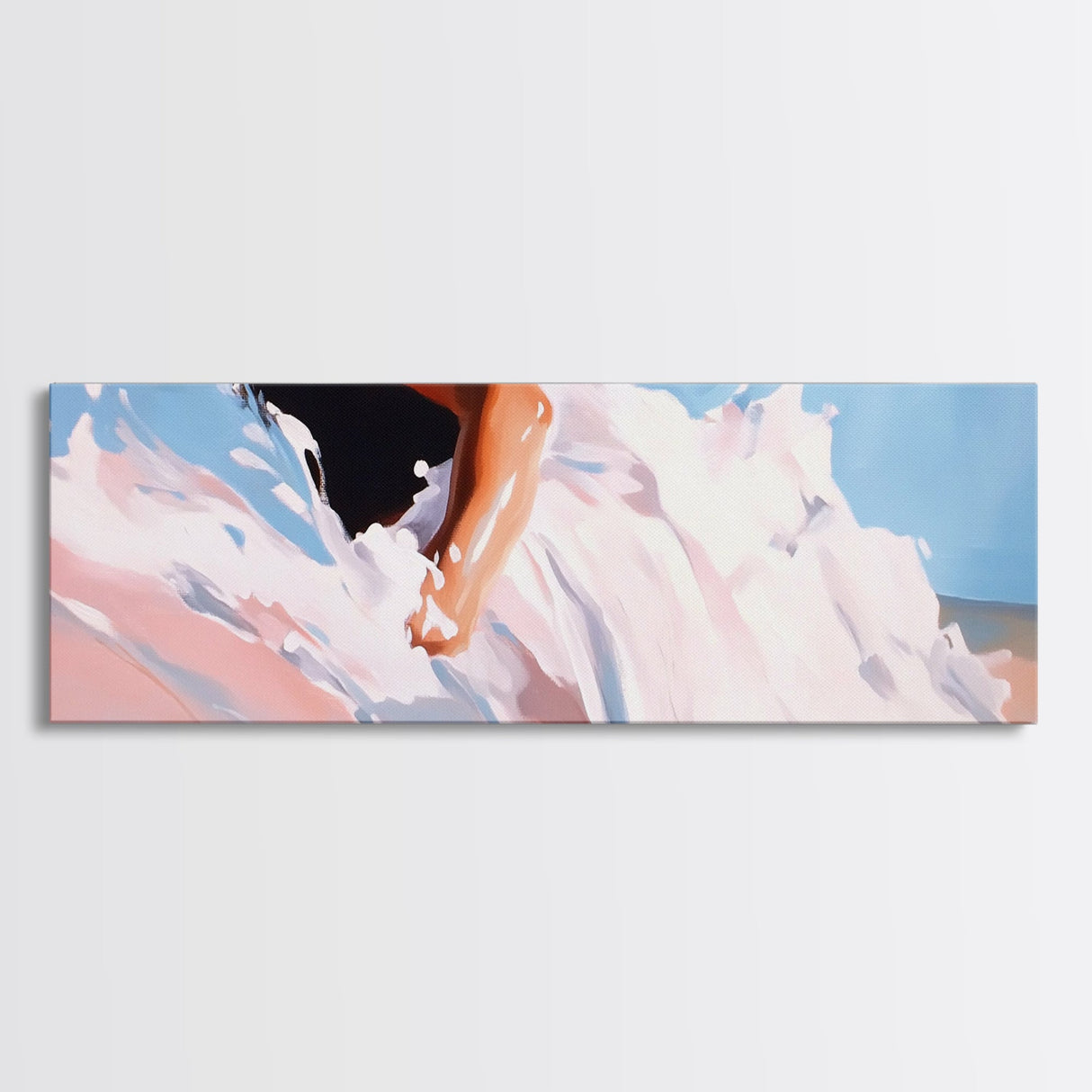 Abstract Ocean Waves, Coastal Wall Art, Beach Aesthetic, Pastel Seascape, Large Canvas Print, Minimalist Art, Living Room Decor