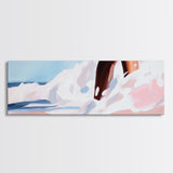 Ocean Splash Painting, Coastal Wave Print, Minimalist Beach Art, Soft Pastel Seascape, Large Canvas Print, Boho Home Decor, Bedroom Art