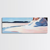 Winter Landscape Print, Snowy Mountain Scene, Nature Painting, Soft Blue Art, Large Canvas Print, Minimalist Home Decor, Office Wall Art