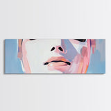 Abstract Mask Art, Portrait Painting, Soft Pastel Expression, Unique Wall Decor, Large Canvas Print, Minimalist Home Art, Boho Aesthetic