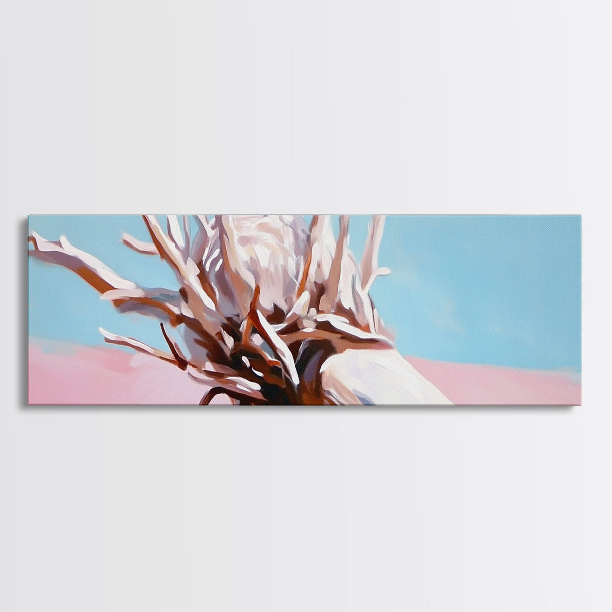 Palm Root, Coastal Texture, Natural Decor, Framed Canvas Print, Beach Wall Art, Boho Nature Style, Contemporary Minimalist Artwork