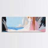 Ocean Cave, Dreamy Seascape, Coastal Beauty, Framed Canvas Print, Living Room Art, Boho Beach Decor, Minimalist Modern Landscape
