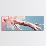 Blossoming Driftwood, Abstract Tree, Whimsical Nature, Framed Canvas Print, Bedroom Wall Art, Soft Pastel Decor, Contemporary Artwork