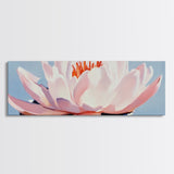 Lotus Flower, Pink Petals, Zen Botanical, Tranquil Nature Art, Meditation Space Decor, Canvas Print, Bathroom Wall Art, Modern Floral