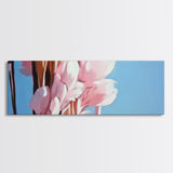 Blush Pampas, Soft Floral, Elegant Botanical Art, Minimalist Aesthetic, Pastel Wall Decor, Framed Canvas Print, Bedroom Wall Art