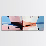 Soft Reflection, Coastal Wall Art, Minimalist Boat Painting, Nautical Home Decor, Pastel Seascape, Framed Canvas Print, Beach Art