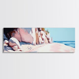 Cliffside Walk, Coastal Landscape Art, Peaceful Beach Scene, Nature Painting, Seaside Decor, Framed Canvas Print, Living Room Wall Art
