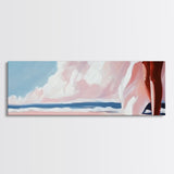Sunset Glow, Pastel Sky, Tranquil Ocean, Soft Horizon, Canvas Print, Dreamy Beach Scene, Boho Aesthetic, Living Room Wall Art